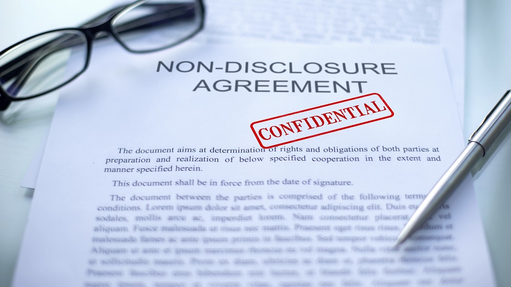 Photo of a non-disclosure agreement